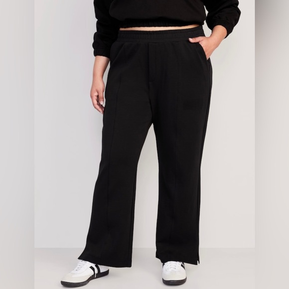 NWT! Black High-Waisted Dynamic Fleece Wide-Leg Trouser Pants - Multiple Sizes - Picture 7 of 8